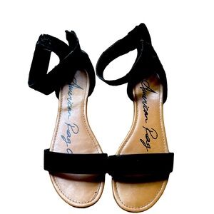 American Rag Cie Black Flat with Strappy Heel, Size 10, USED GOOD CONDITION